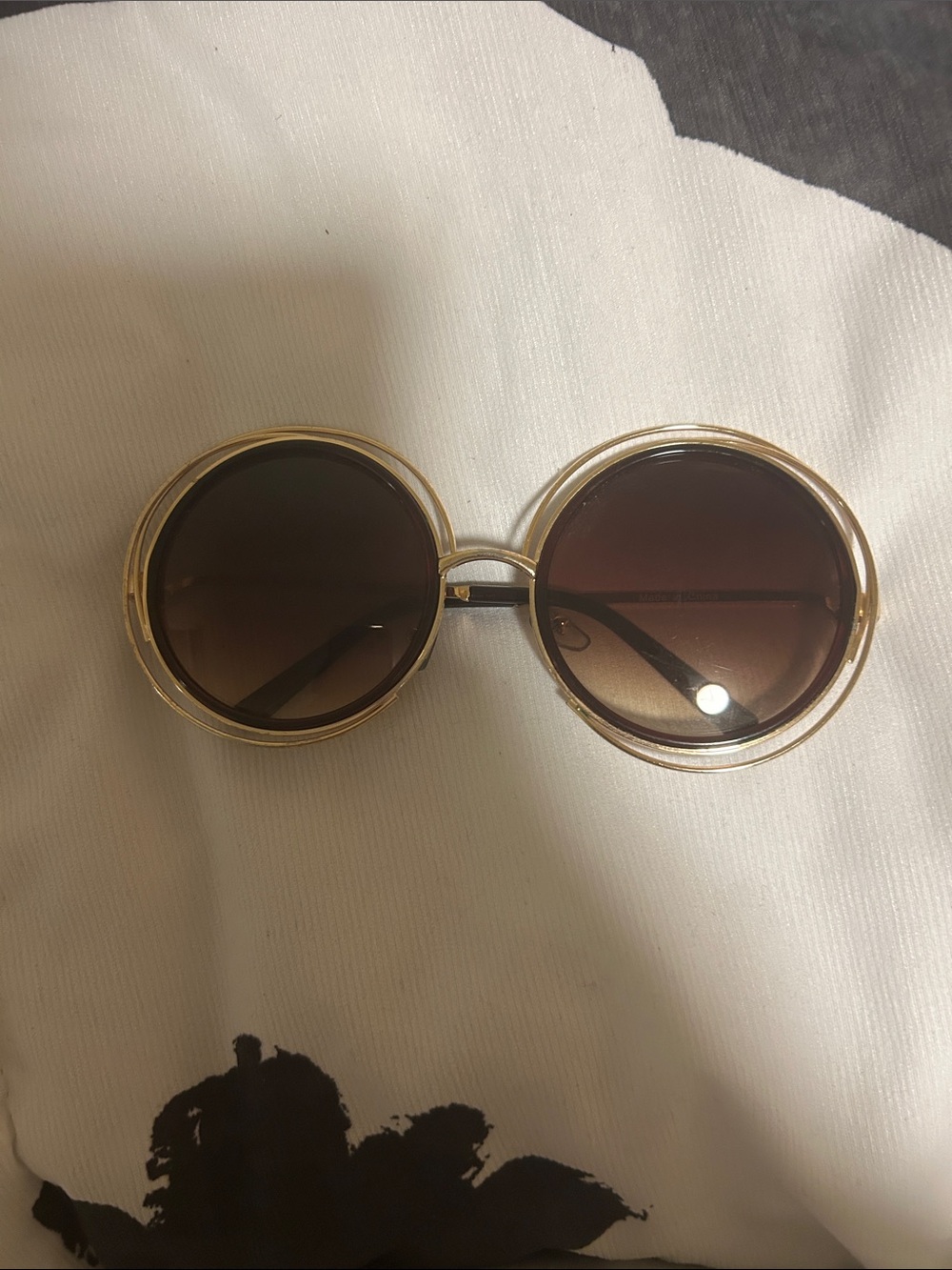 torrid Gold Round Sunglasses with Brown Gradient Lenses